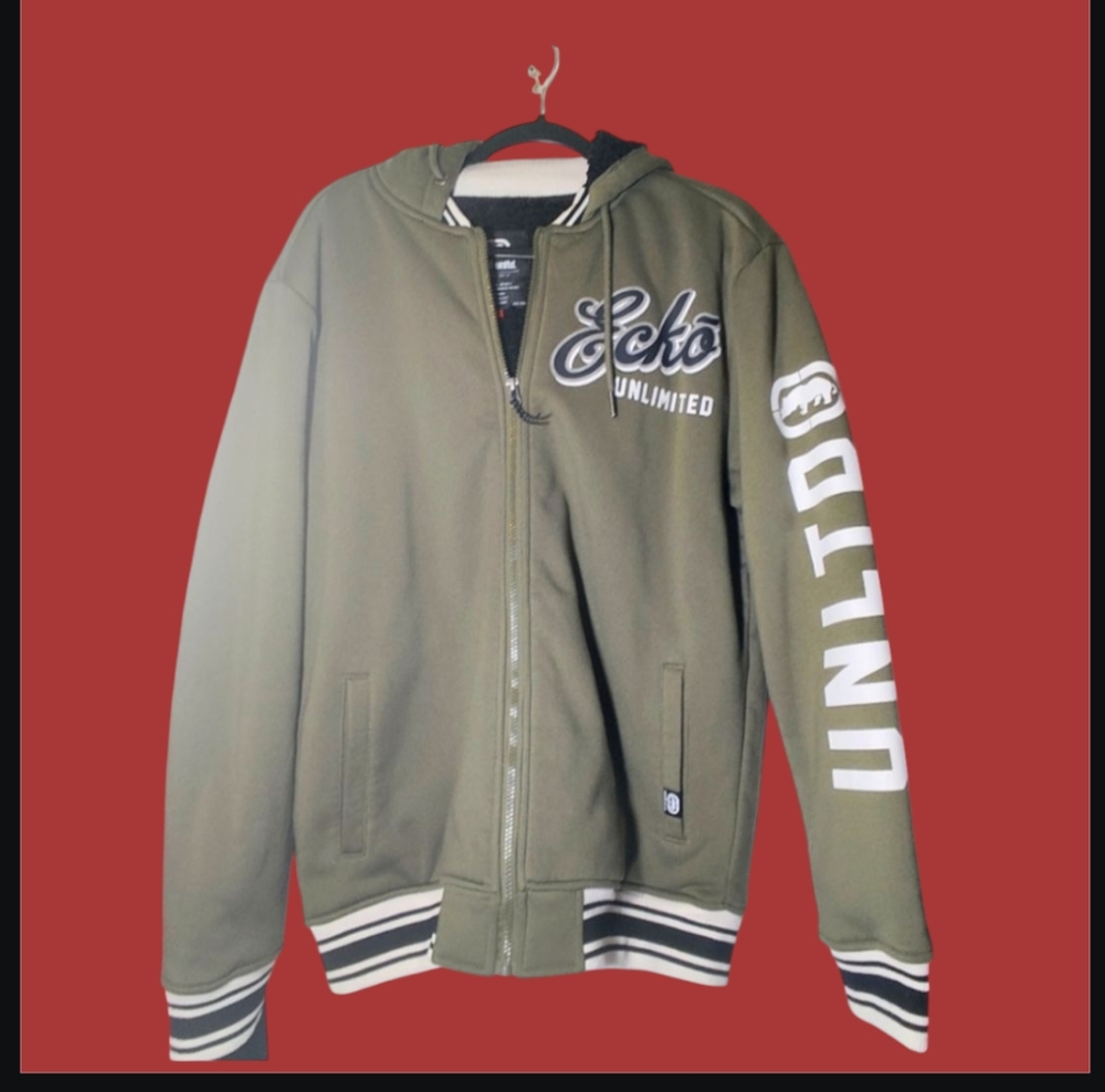 Ecko Unlimited Men's Olive Green Bomber Jacket